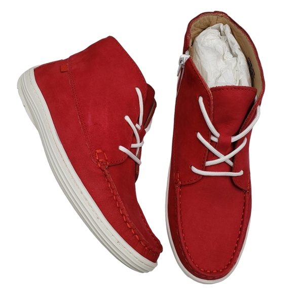 Marc JosephNIB West Houston Bootie Red Nobuck Lace Up Leather Boots Boy's 3